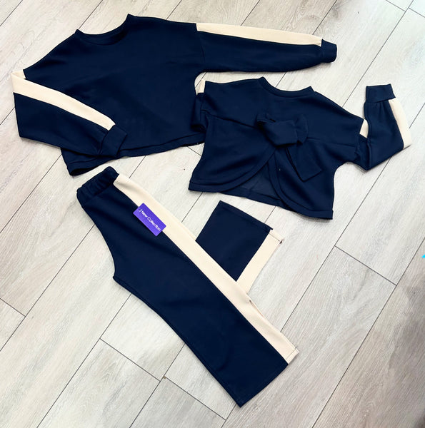 Navy Ainara Bow Back Tracksuit