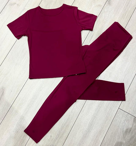 Teenage/Ladies Burgundy Kaelie Gym Set