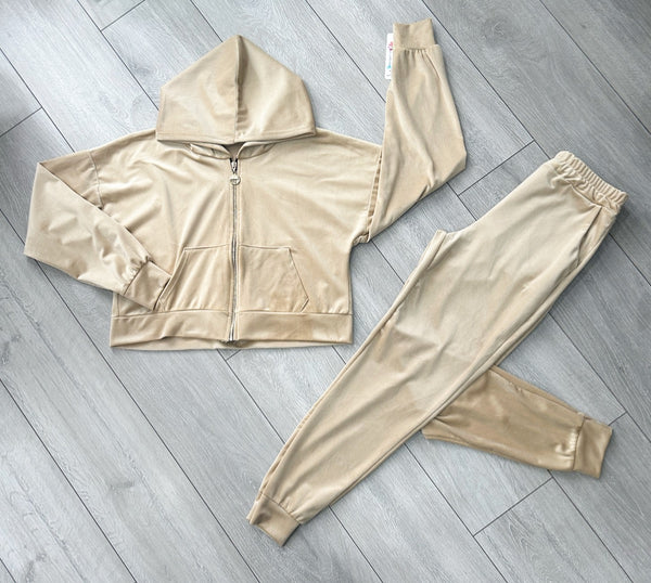 Teenage/Ladies Beige Juicy Studded Tracksuit