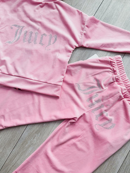 Pink Juicy Studded Flared Leg Tracksuit