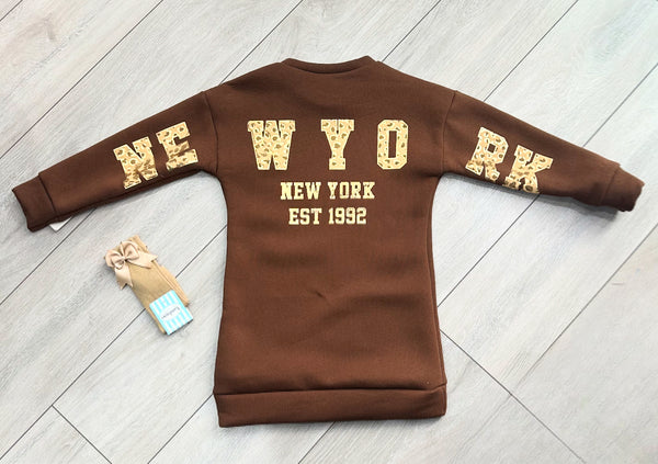 Brown New York Jumper Dress