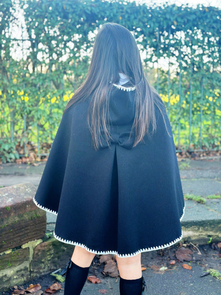 Black Eloise Bow Back Poncho with Bag