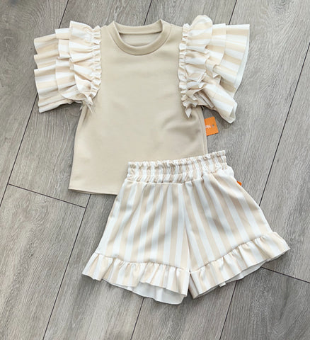 Beige Maliyah Shorts Set