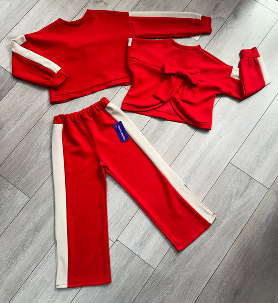 Red Ainara Bow Back Tracksuit