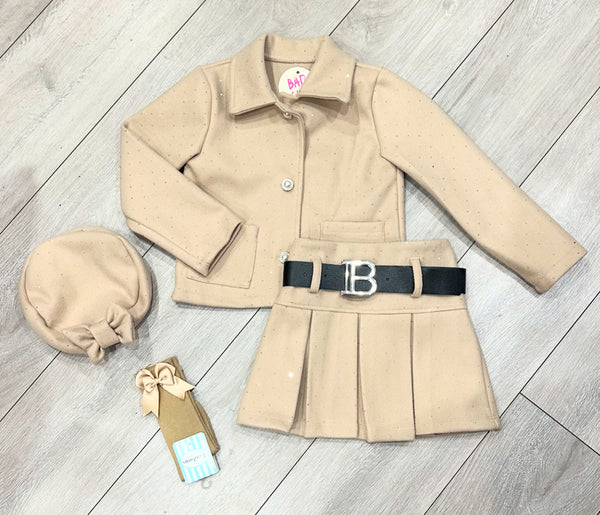 Beige Chaya 3 Piece Skirt Set