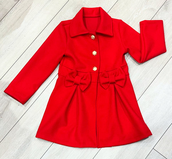 Red Brianna Bow Coat