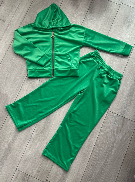 Green Juicy Studded Flared Leg Tracksuit