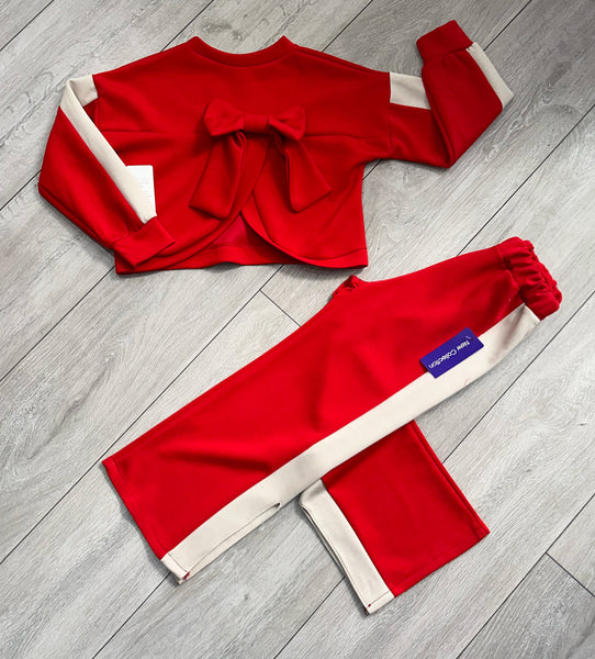 Red Ainara Bow Back Tracksuit