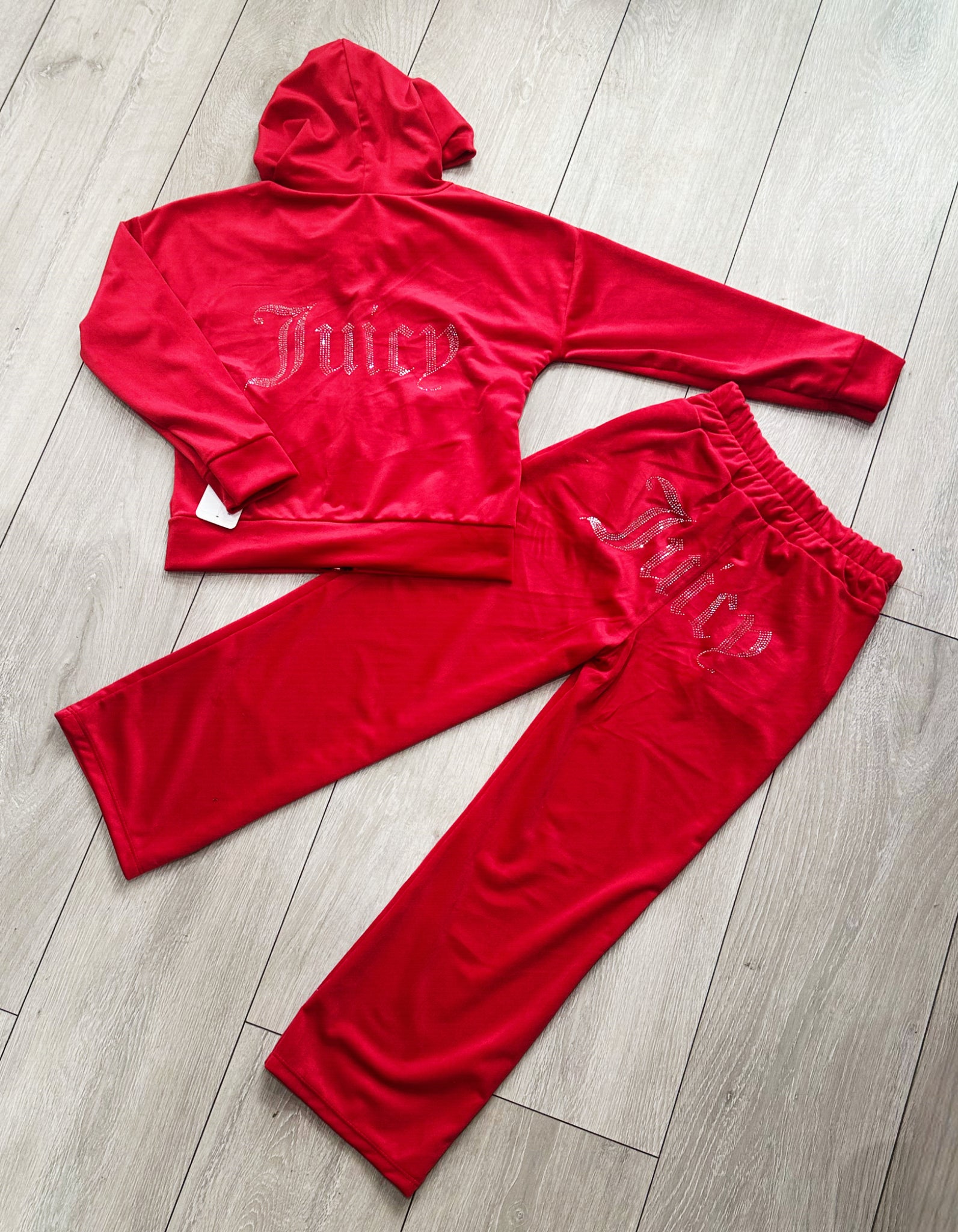 Red Juicy Studded Flared Leg Tracksuit