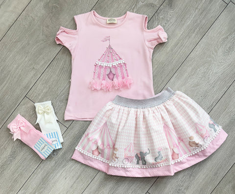 Pink Velora Skirt Set