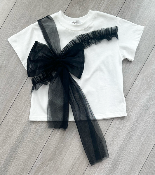 Black Stasia Bow Top