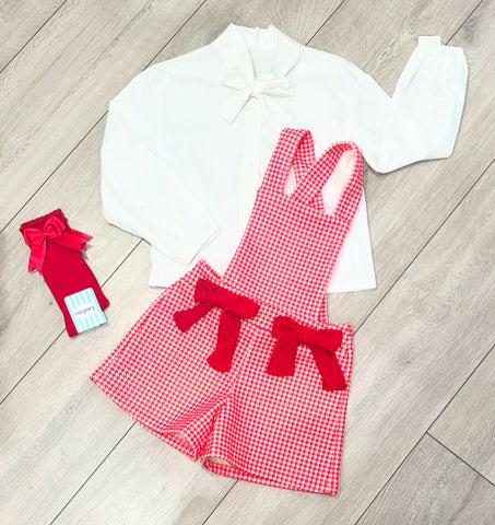 Red Orella Playsuit & Shirt