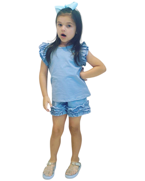 Blue Saffie Shorts Set