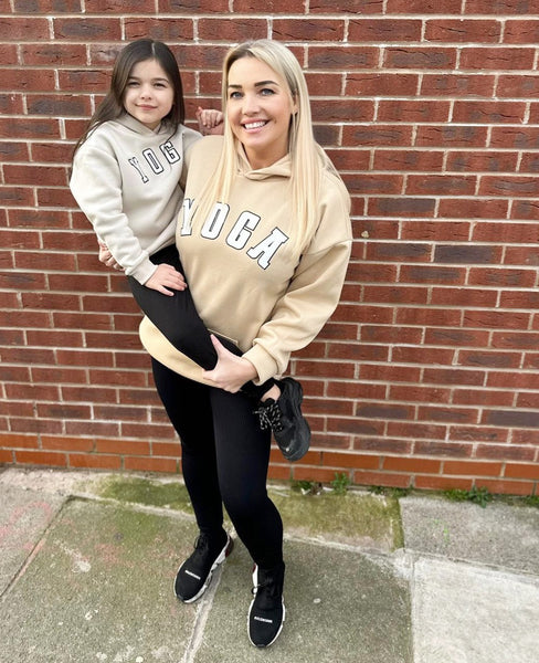 Ladies Beige Yoga Hoodie