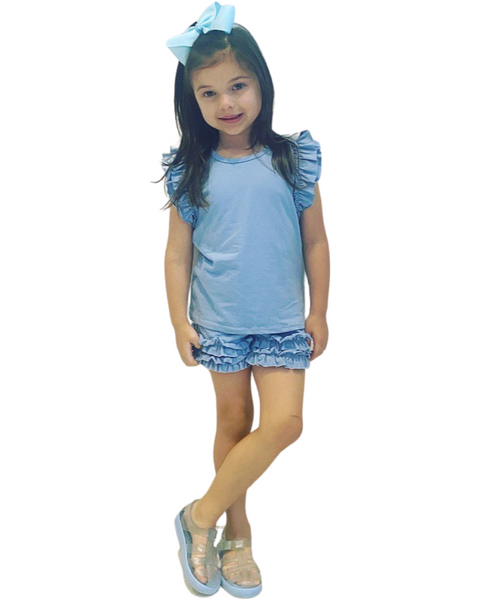 Blue Saffie Shorts Set