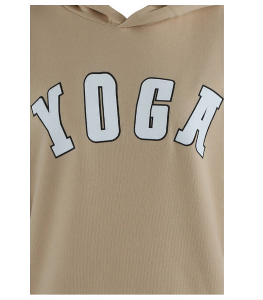 Ladies Beige Yoga Hoodie