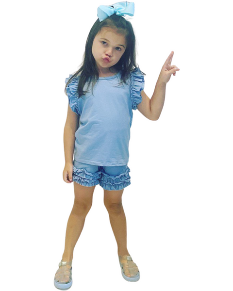 Blue Saffie Shorts Set