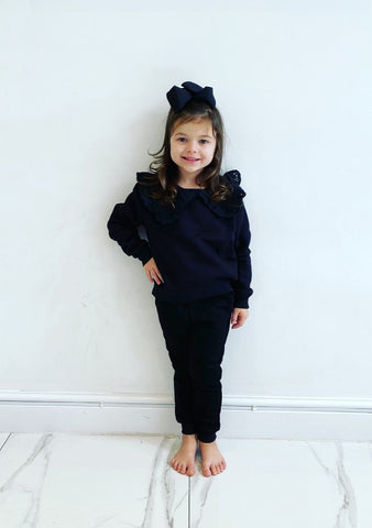 Black Luissa Collared Tracksuit